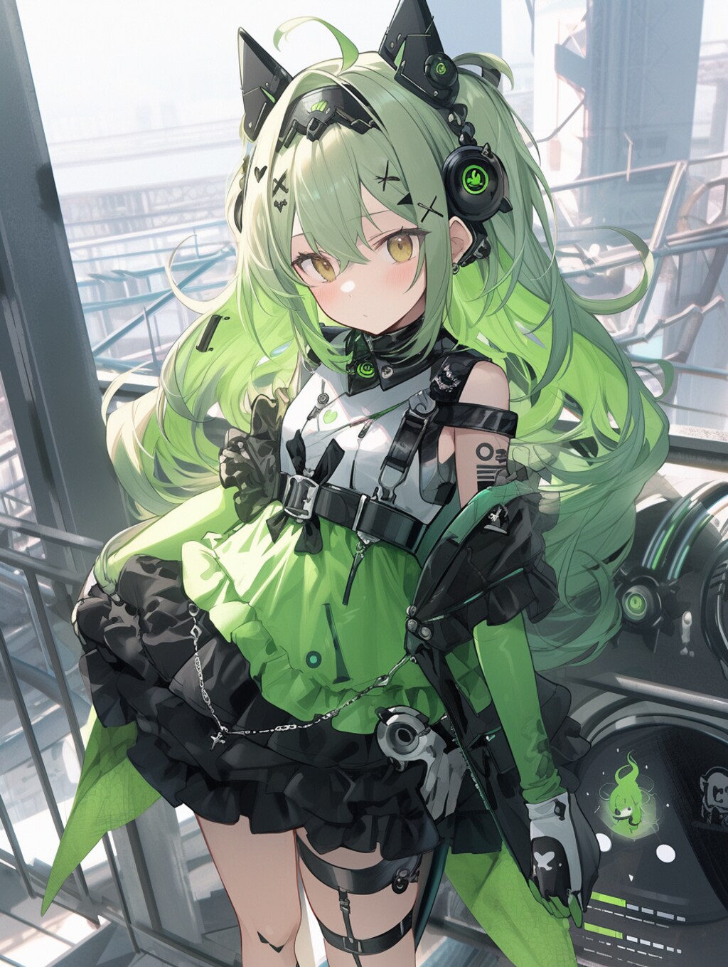 ライトグリーンなサイバーパンク魔法少女