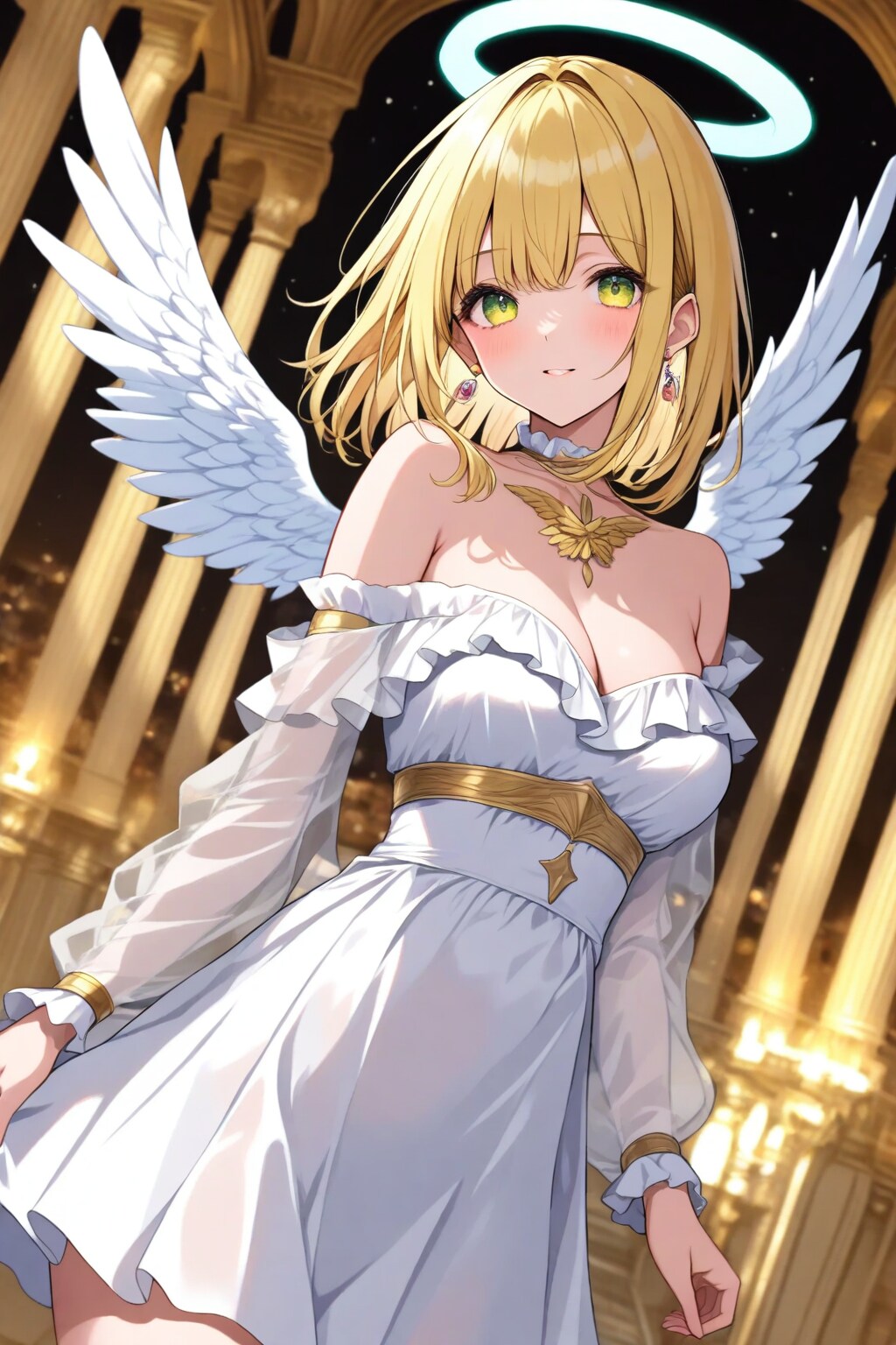 金色に輝く神殿の天使