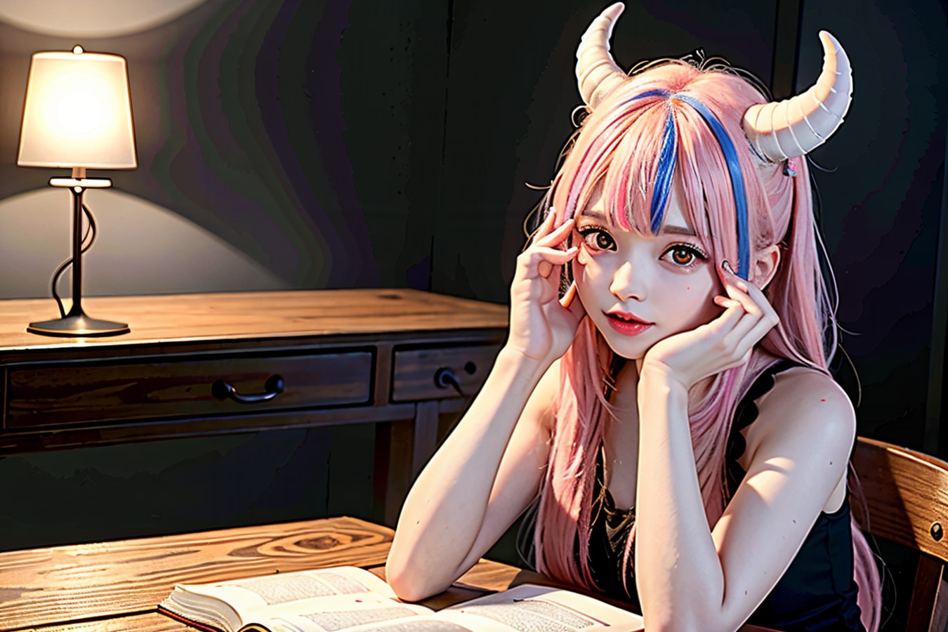 悪魔ちゃん　一級悪魔試験の勉強中