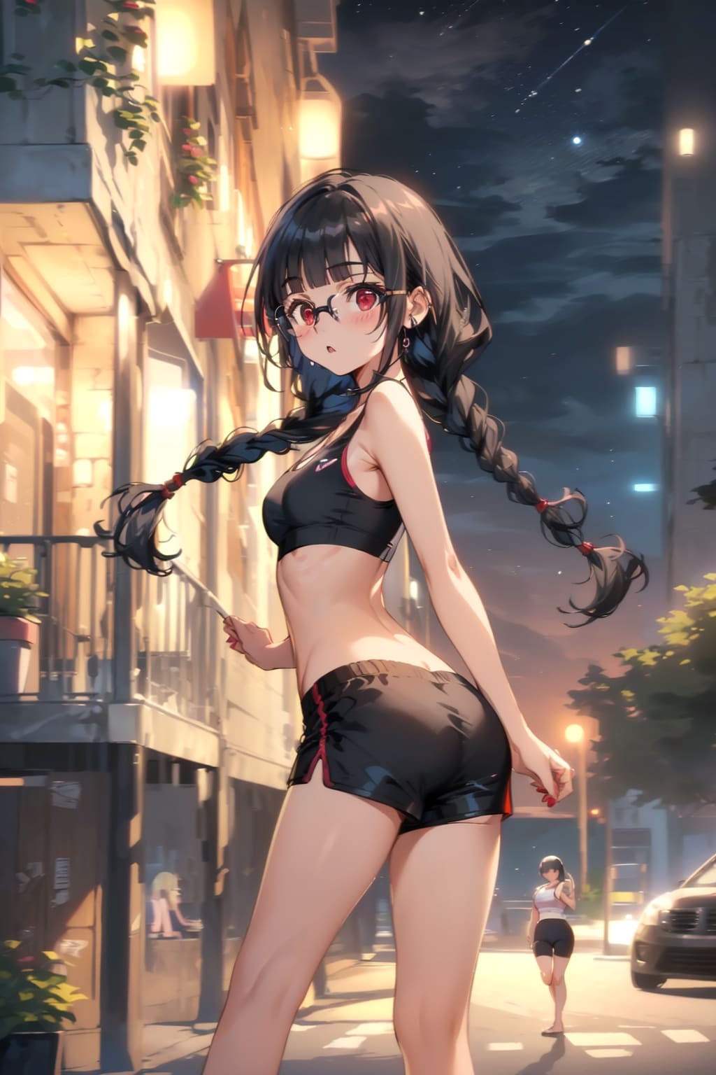 短パンの眼鏡っ娘