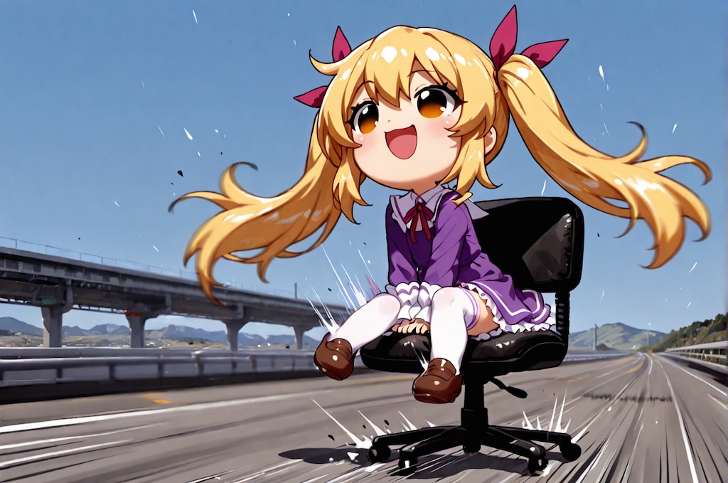 オフィスチェアで爆走！