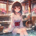 浴衣で温泉♪（Copilot） 5枚目