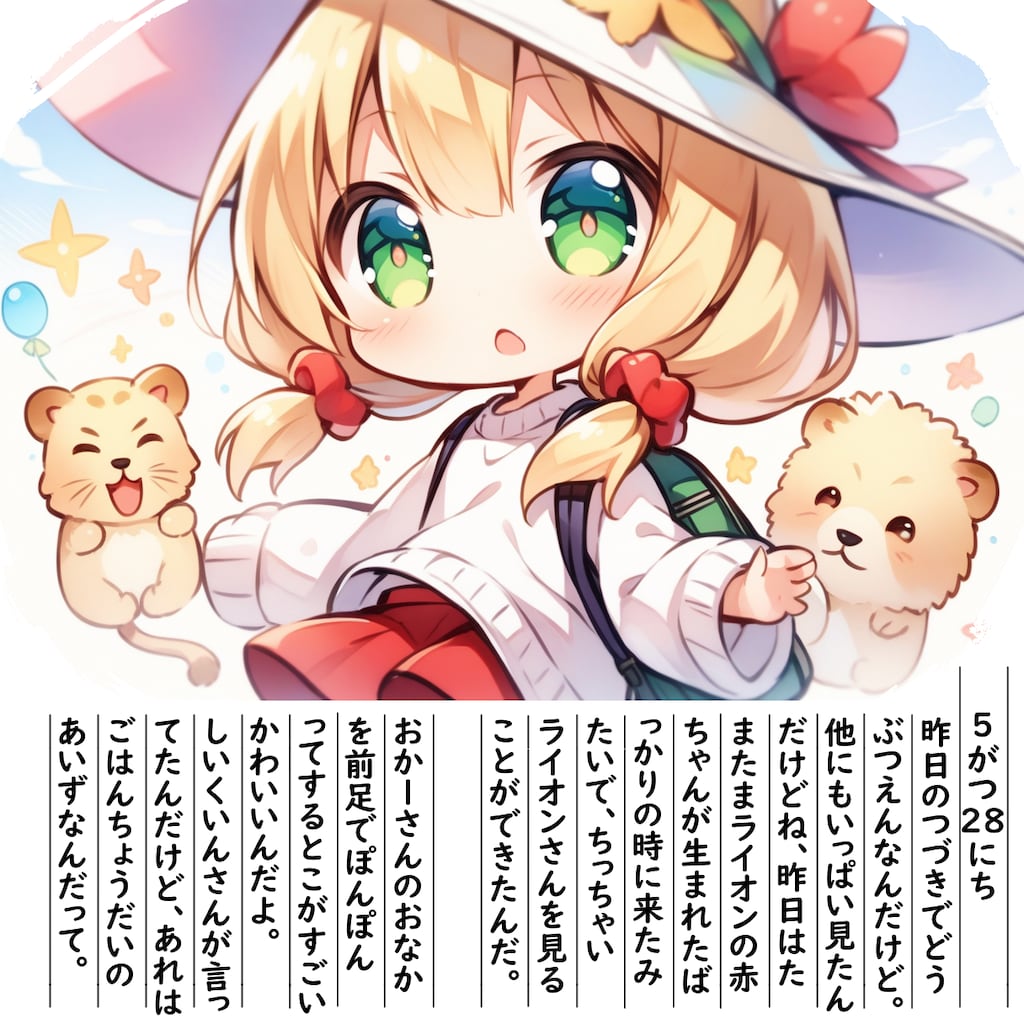 【絵日記】ライオンさんの赤ちゃん