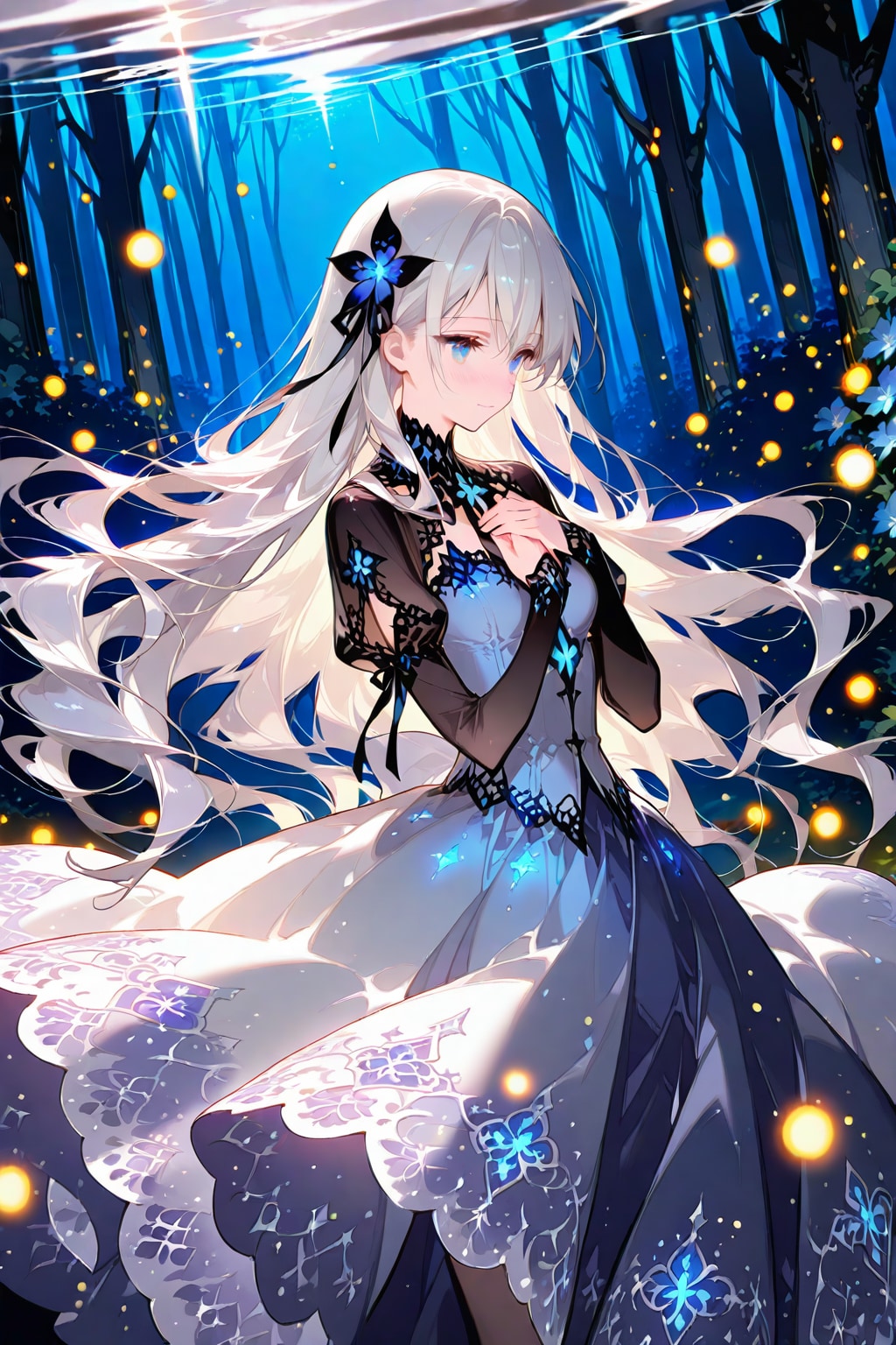 月下にゆれる袖 | の人気AIイラスト・グラビア