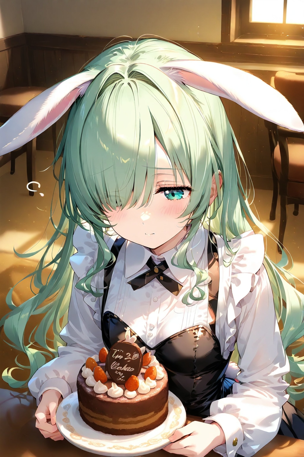 緑髪普段着(用事で遅くなるの？ケーキ...)_20250326