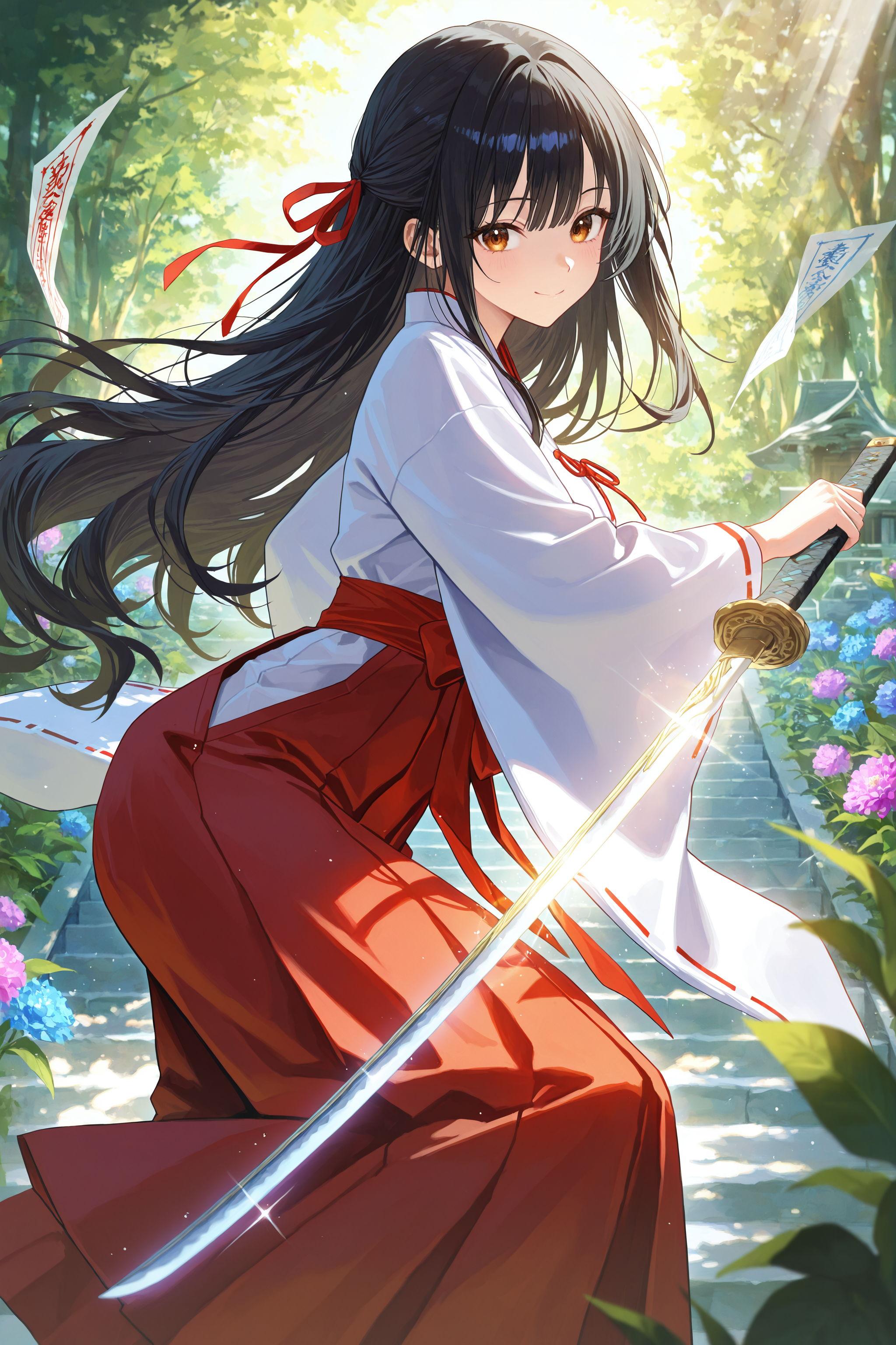 異世界神社の巫女さん（神楽さん） | の人気AIイラスト・グラビア