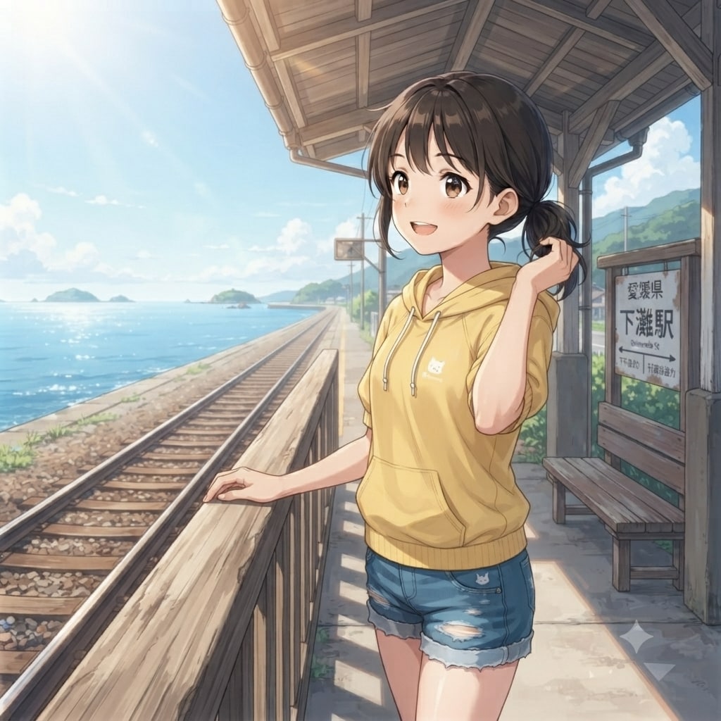 愛媛県：下灘駅（×）