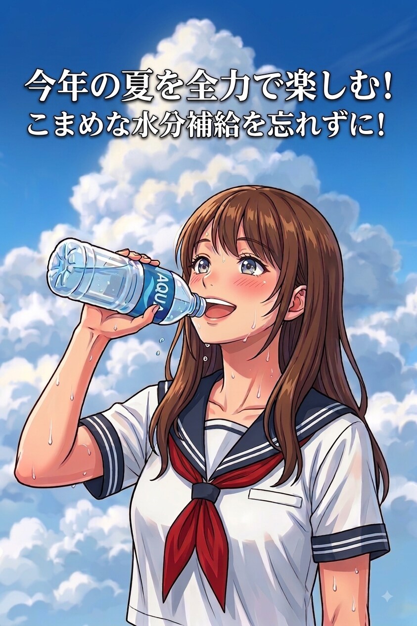 皆さん、今日もしっかり水分補給してね！28 | の人気AIイラスト・グラビア