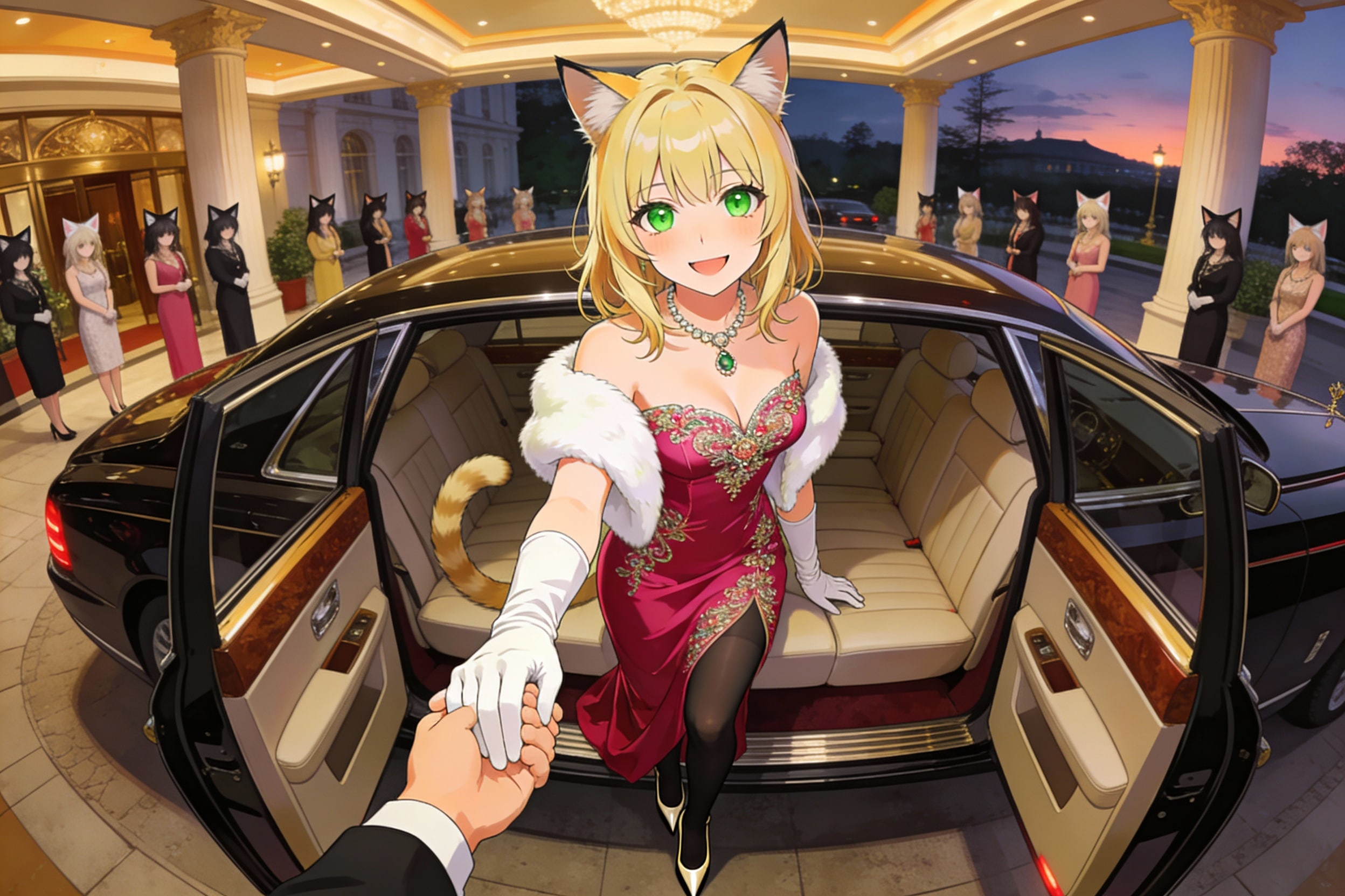 さ、オレ……（コホン）、ワタクシの叔母様たちにご挨拶しましょうか（ニアのほうが緊張してない？） | の人気AIイラスト・グラビア