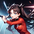「fate」躍動感のある遠坂凛のセクシーな戦闘シーン 2枚目