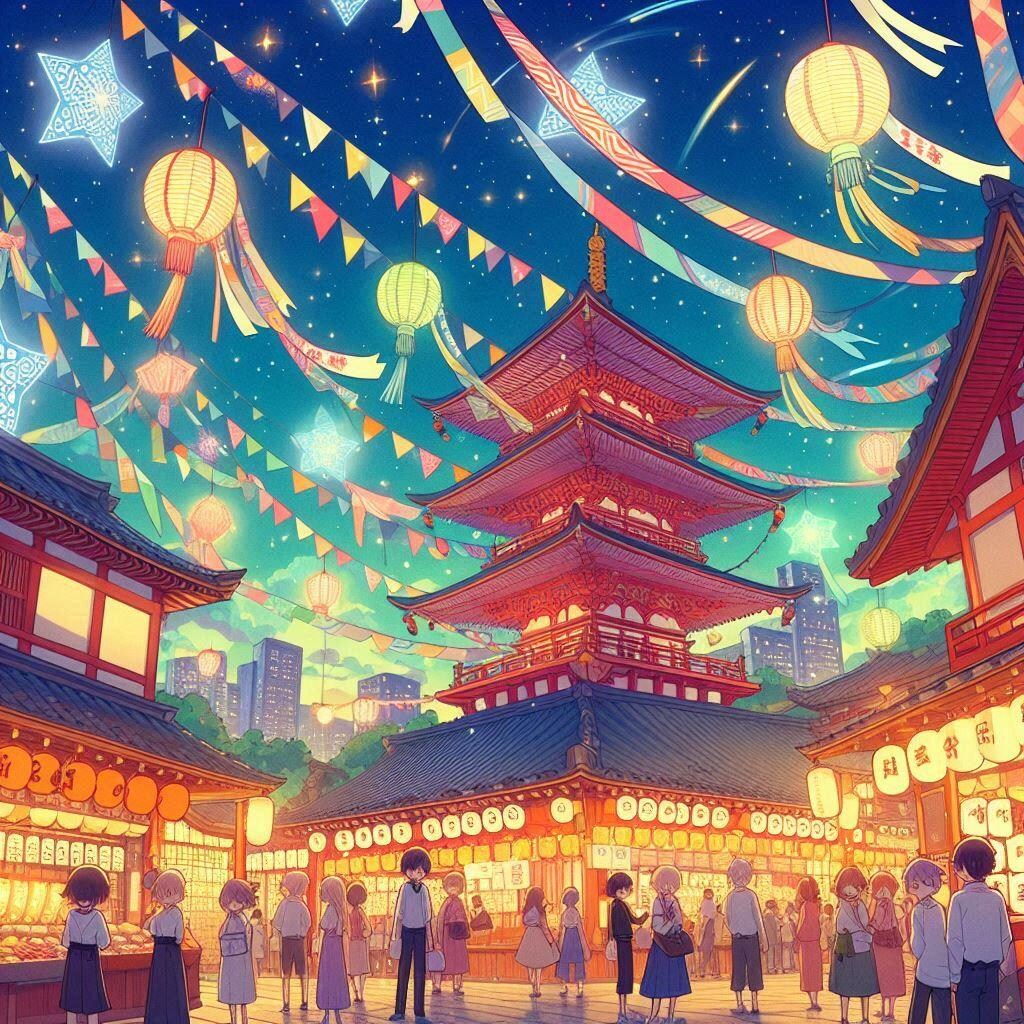 観光地の七夕祭り