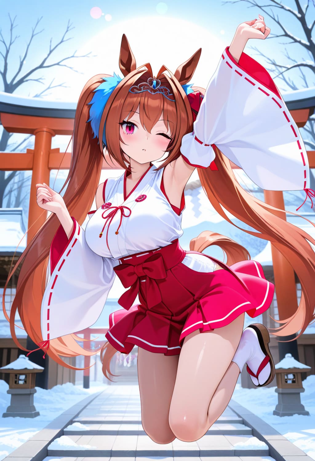 今年は午年！！（巫女バイト中のダイワスカーレットちゃん）