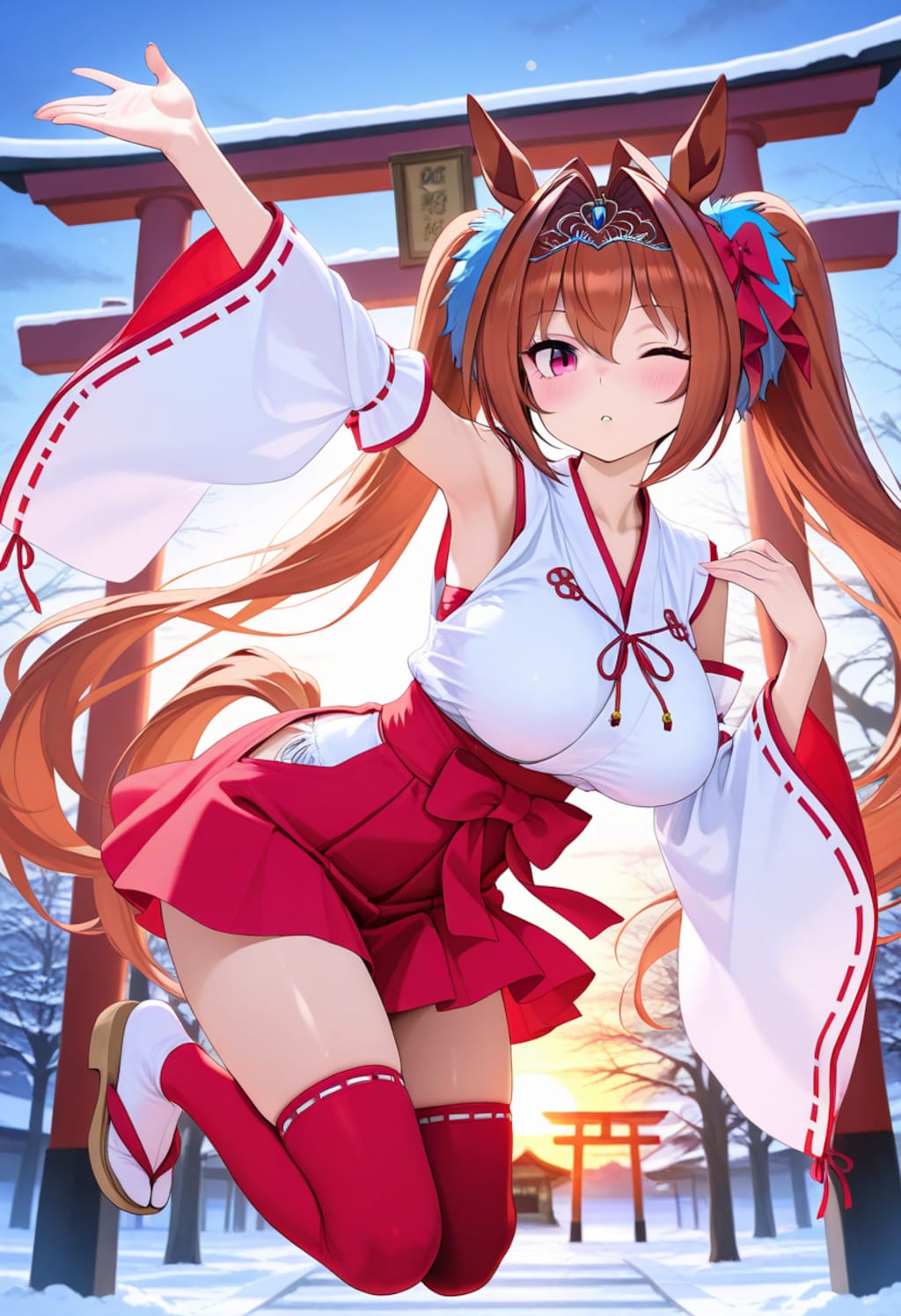 今年は午年！！（巫女バイト中のダイワスカーレットちゃん）