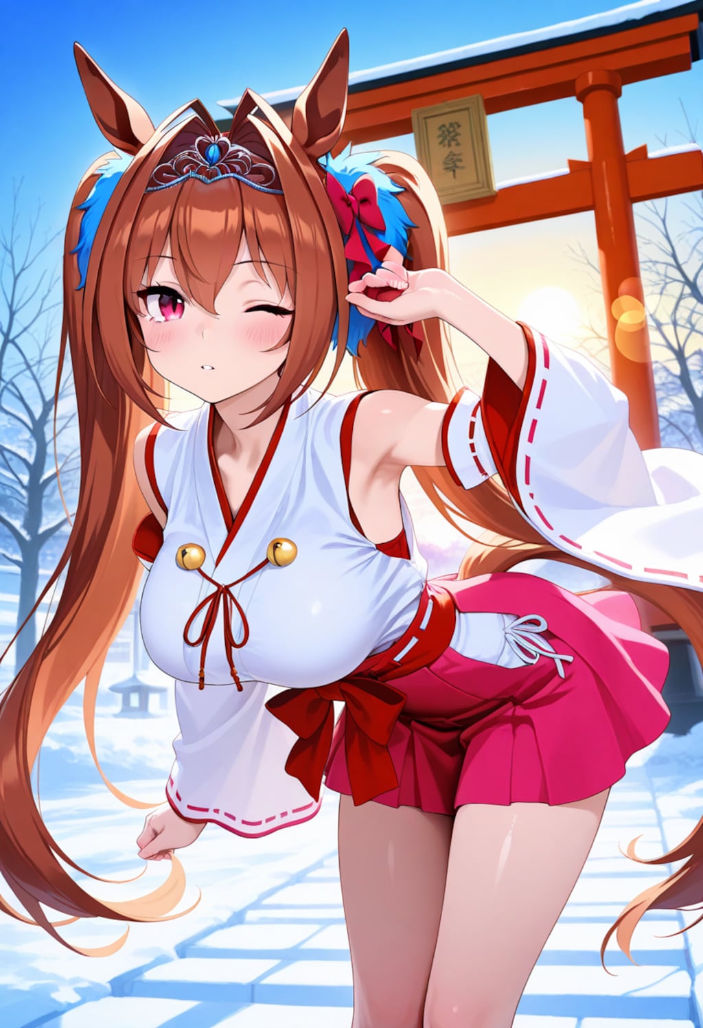 今年は午年！！（巫女バイト中のダイワスカーレットちゃん）