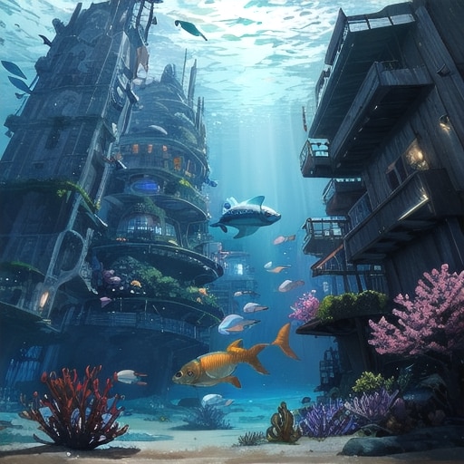 海底の街 | の人気AIイラスト・グラビア