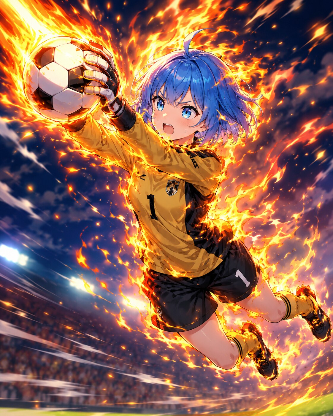 必殺技を出してボールをキャッチする代理ちゃん