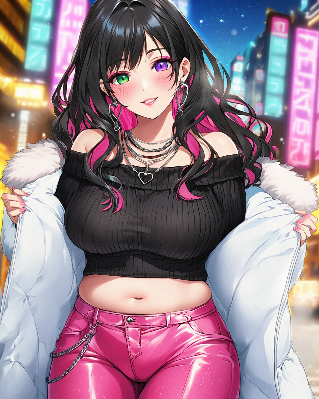 💗白ダウン♡オフショルダーリナ💗
