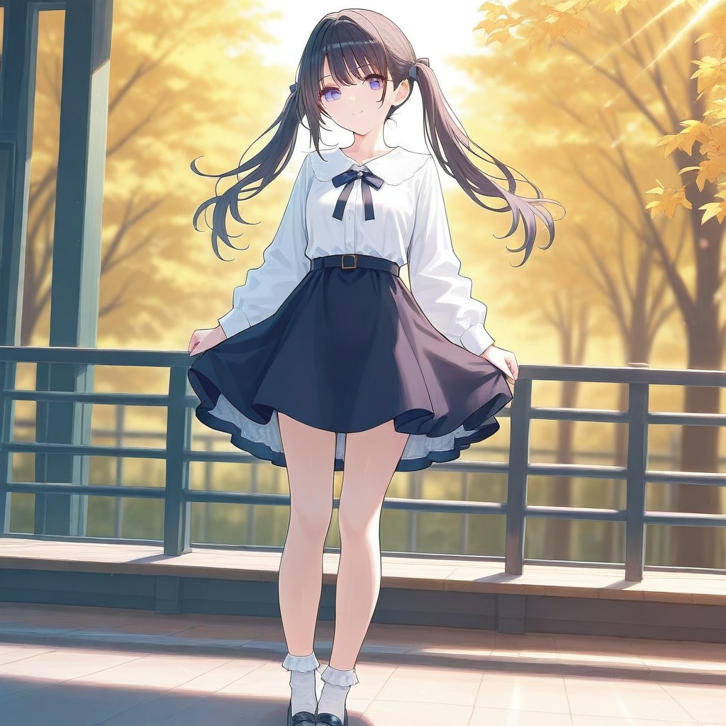 黒髪ツインテールを生成してみた(ちちぷい生成機能)