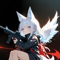 銀髪ケモミミ少女(やさぐれ天使風？) 3枚目