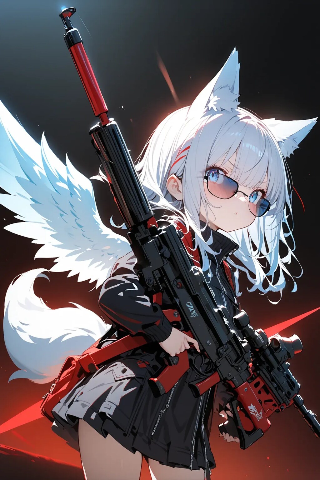 銀髪ケモミミ少女(やさぐれ天使風？)