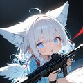 銀髪ケモミミ少女(やさぐれ天使風？) 4枚目