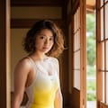 競泳水着美女、和室、もたれてる 3枚目