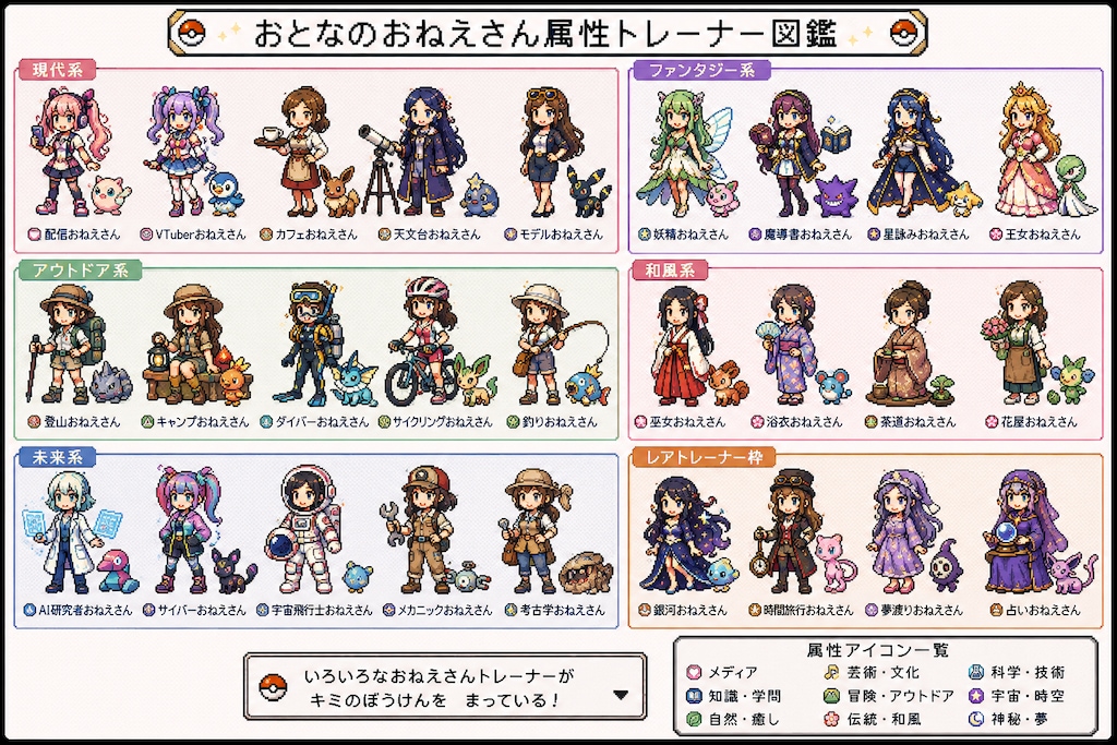 おとなのおねえさん風ポケモントレーナー