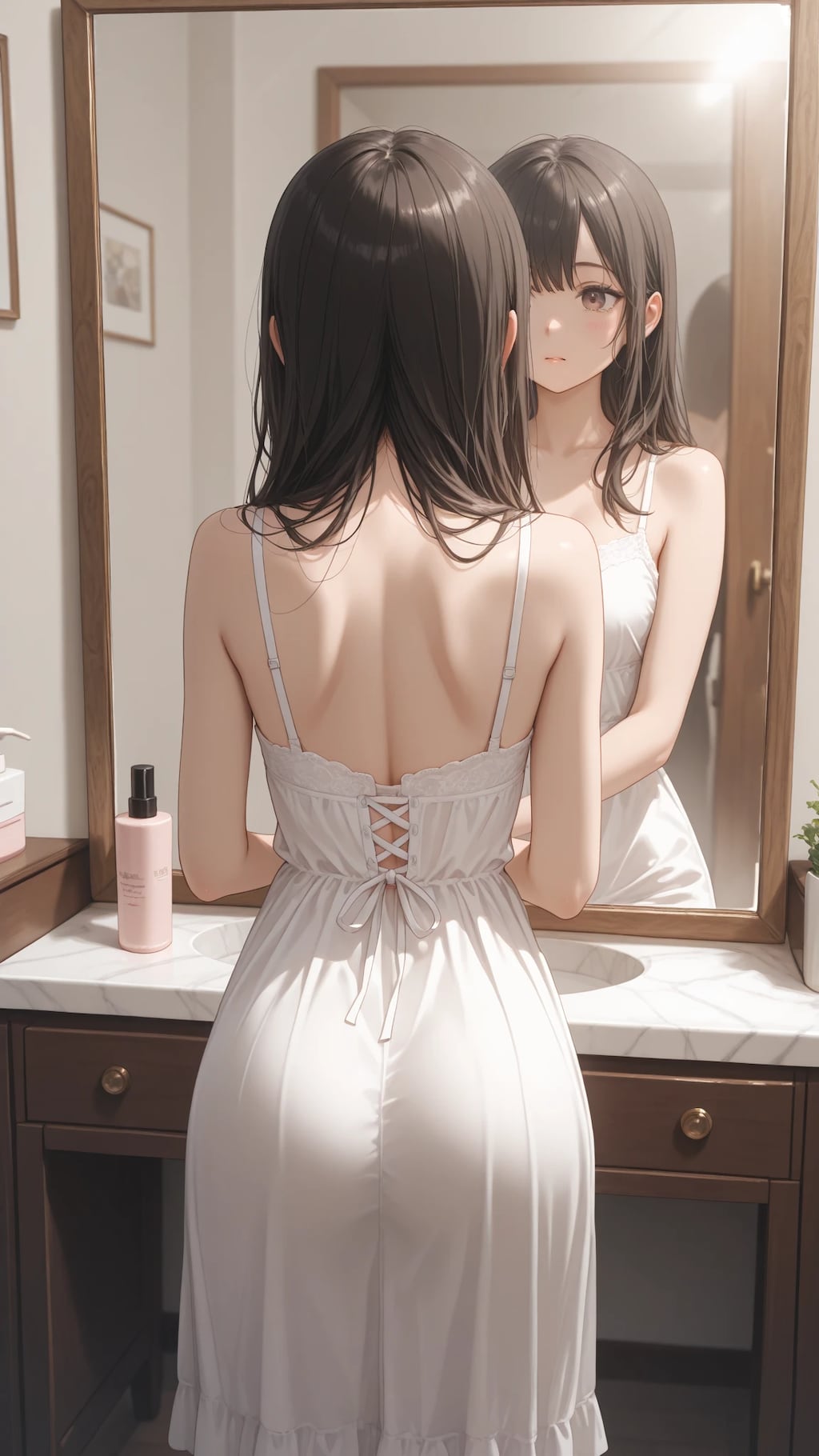 鏡越しの誘惑(白)