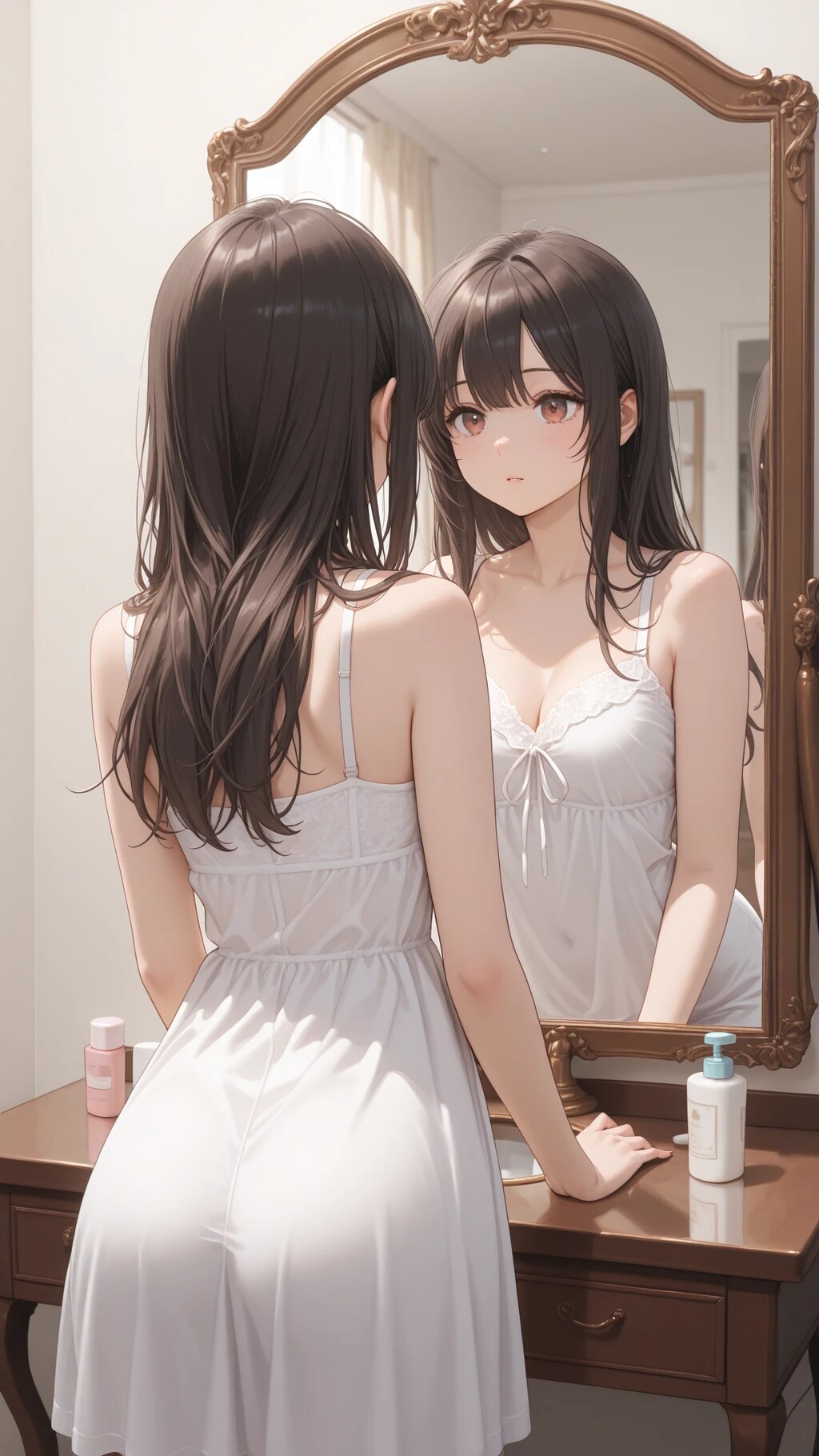 鏡越しの誘惑(白)
