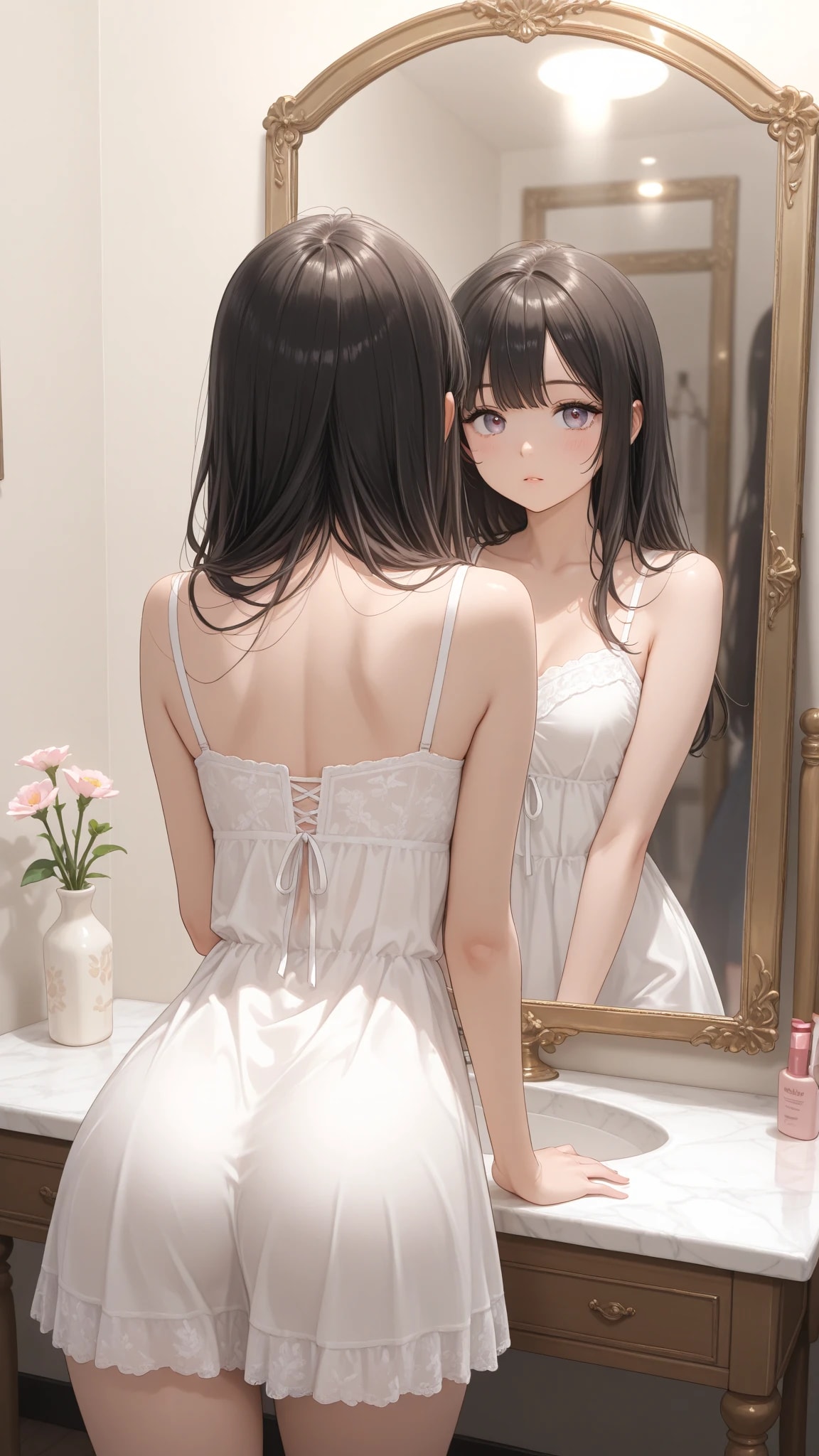 鏡越しの誘惑(白)