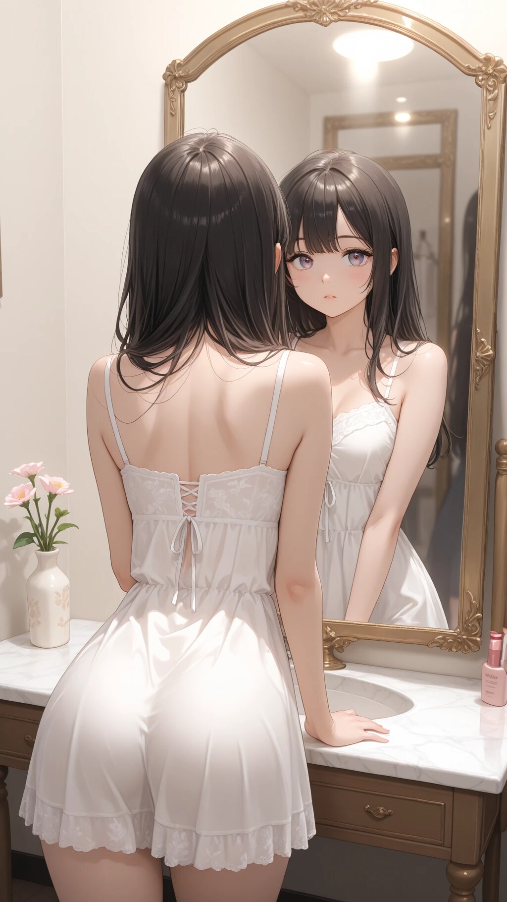 鏡越しの誘惑(白)