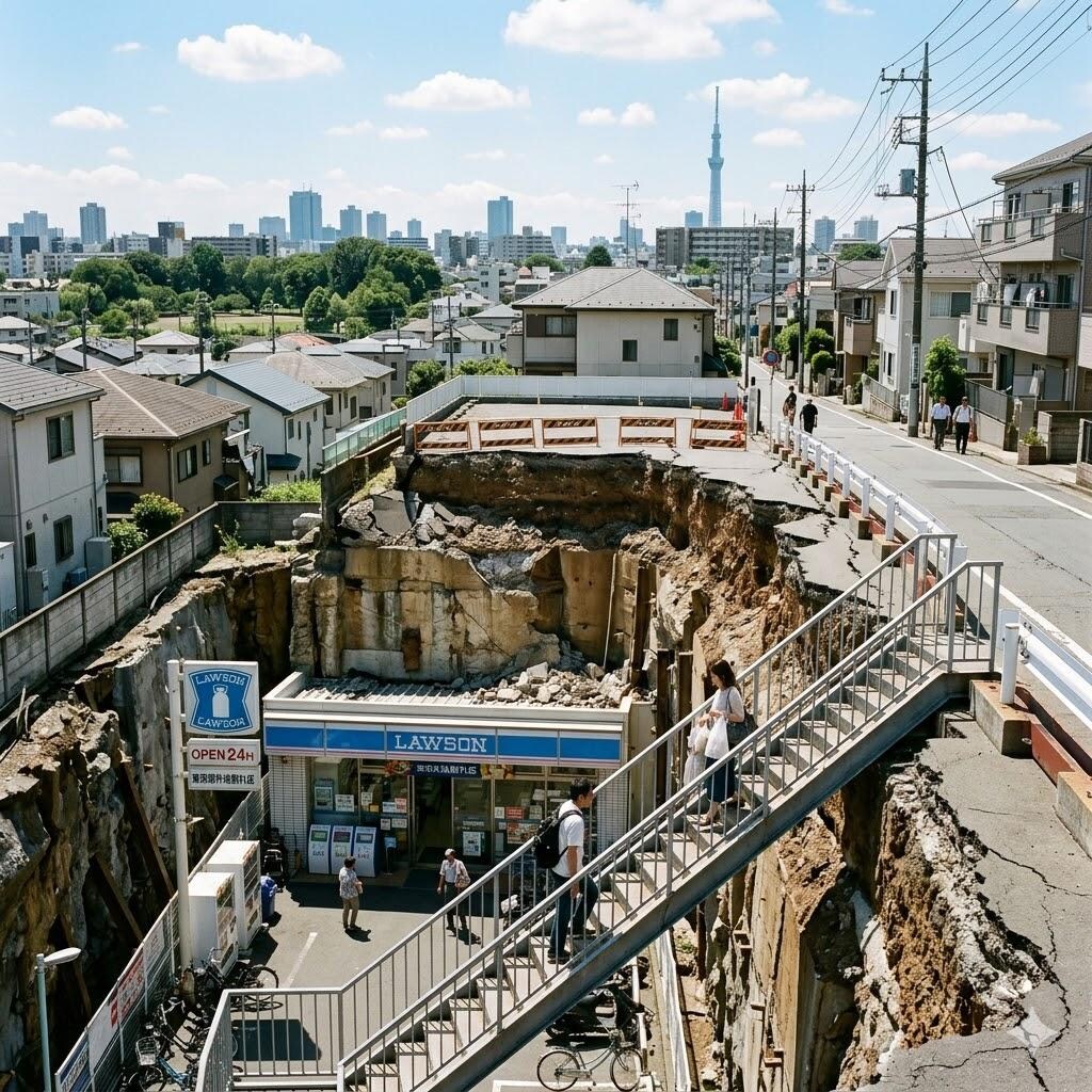 地割れコンビニ