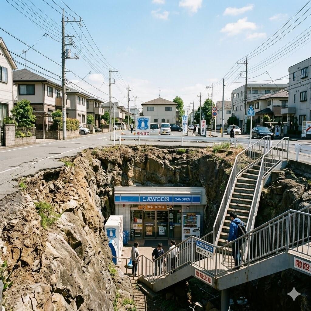 地割れコンビニ