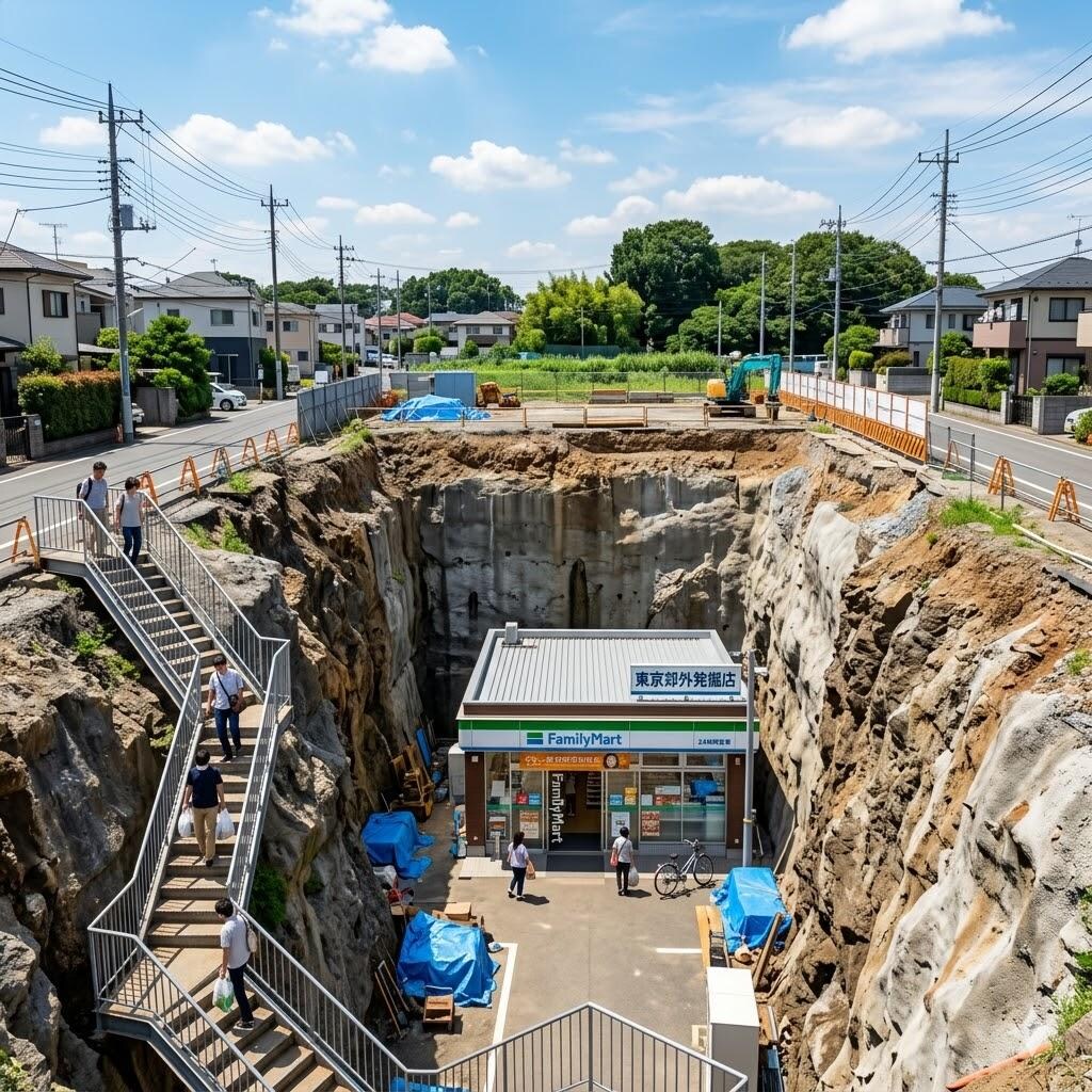地割れコンビニ