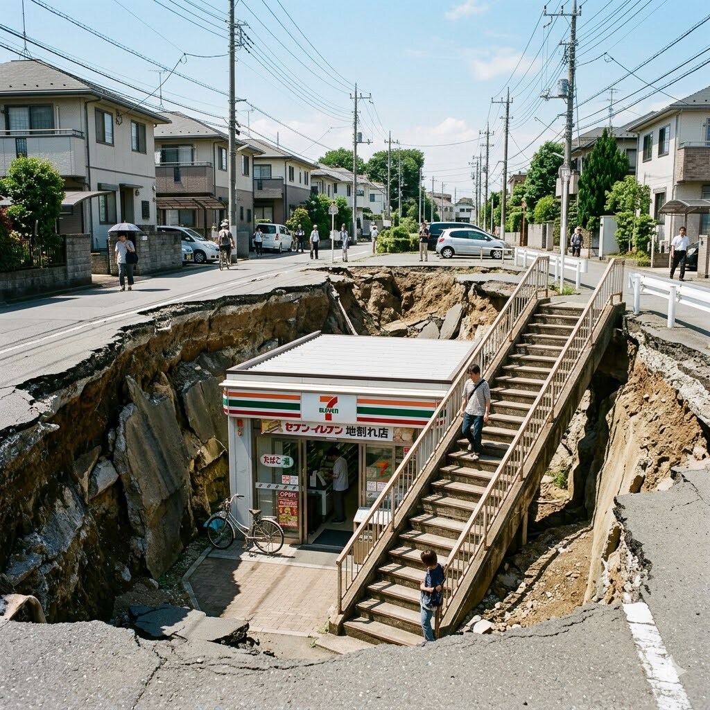 地割れコンビニ