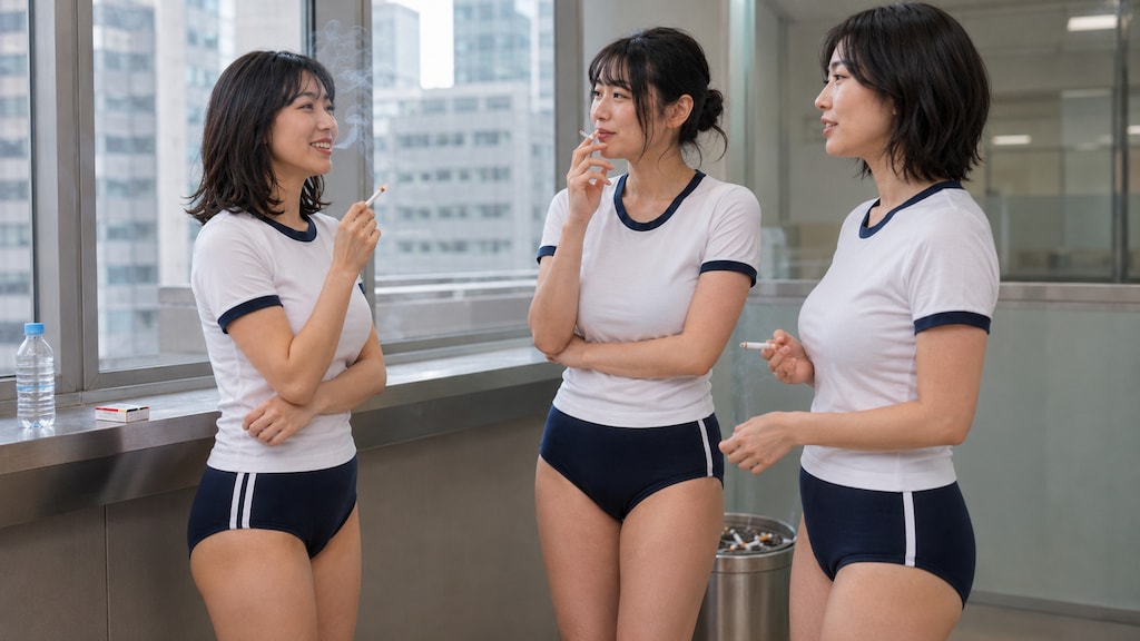 喫煙するお姉さん