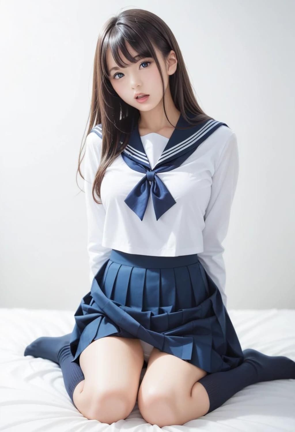 パン見せ女子高生