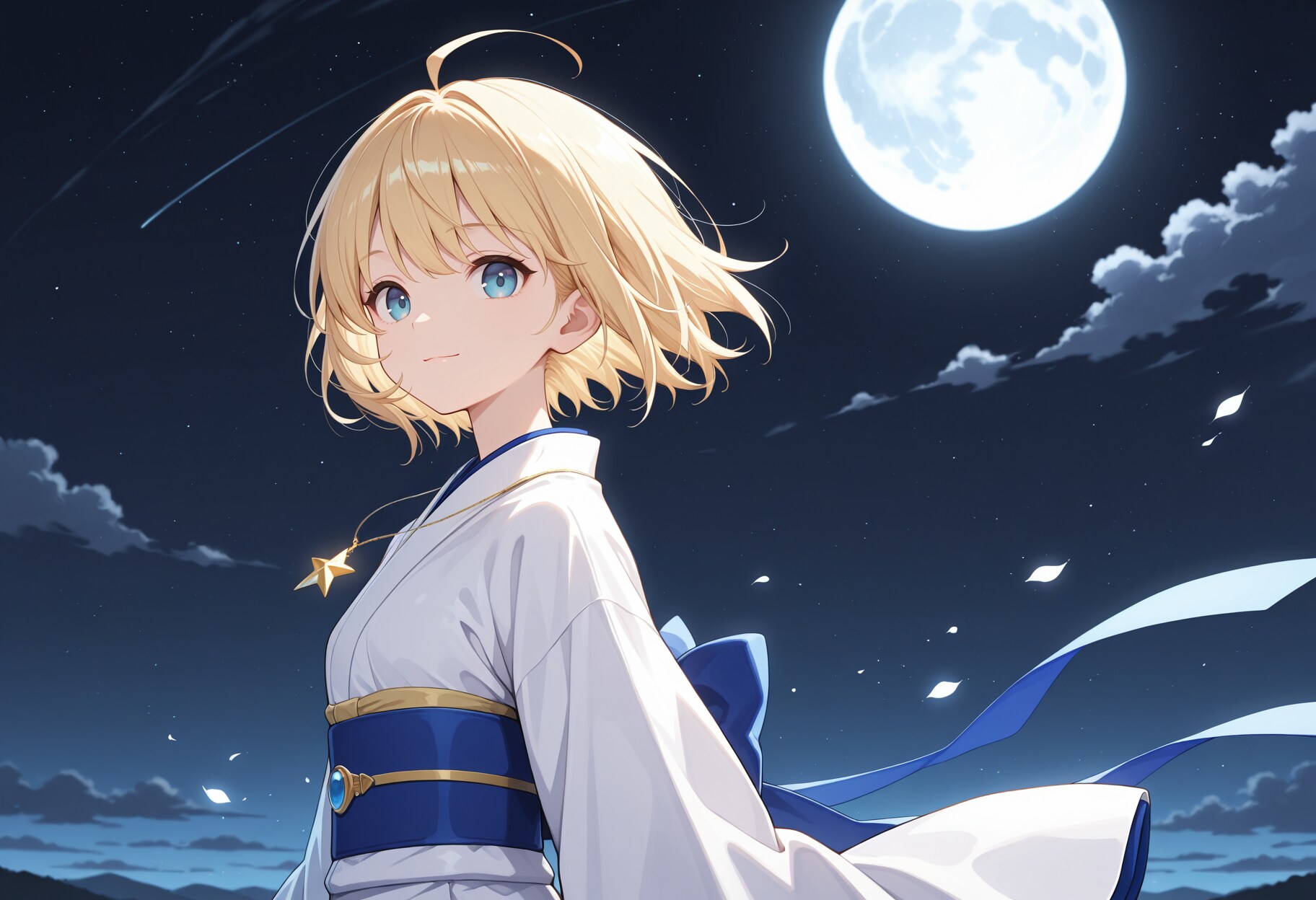 月夜と着物とシスターさん | の人気AIイラスト・グラビア