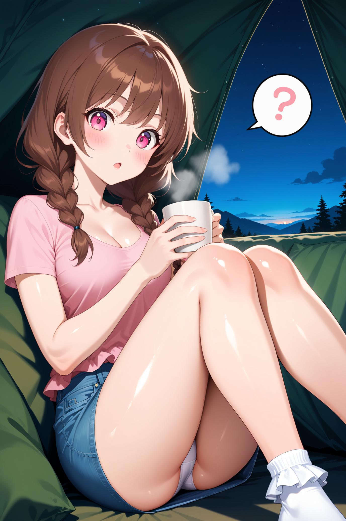 テントの中での静かなひととき