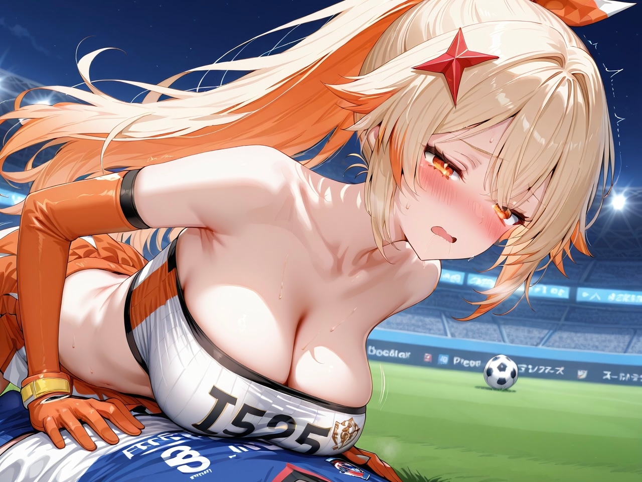 男女混合サッカーあるある。キーパーがゴール前で相手選手を押し倒してしまう。