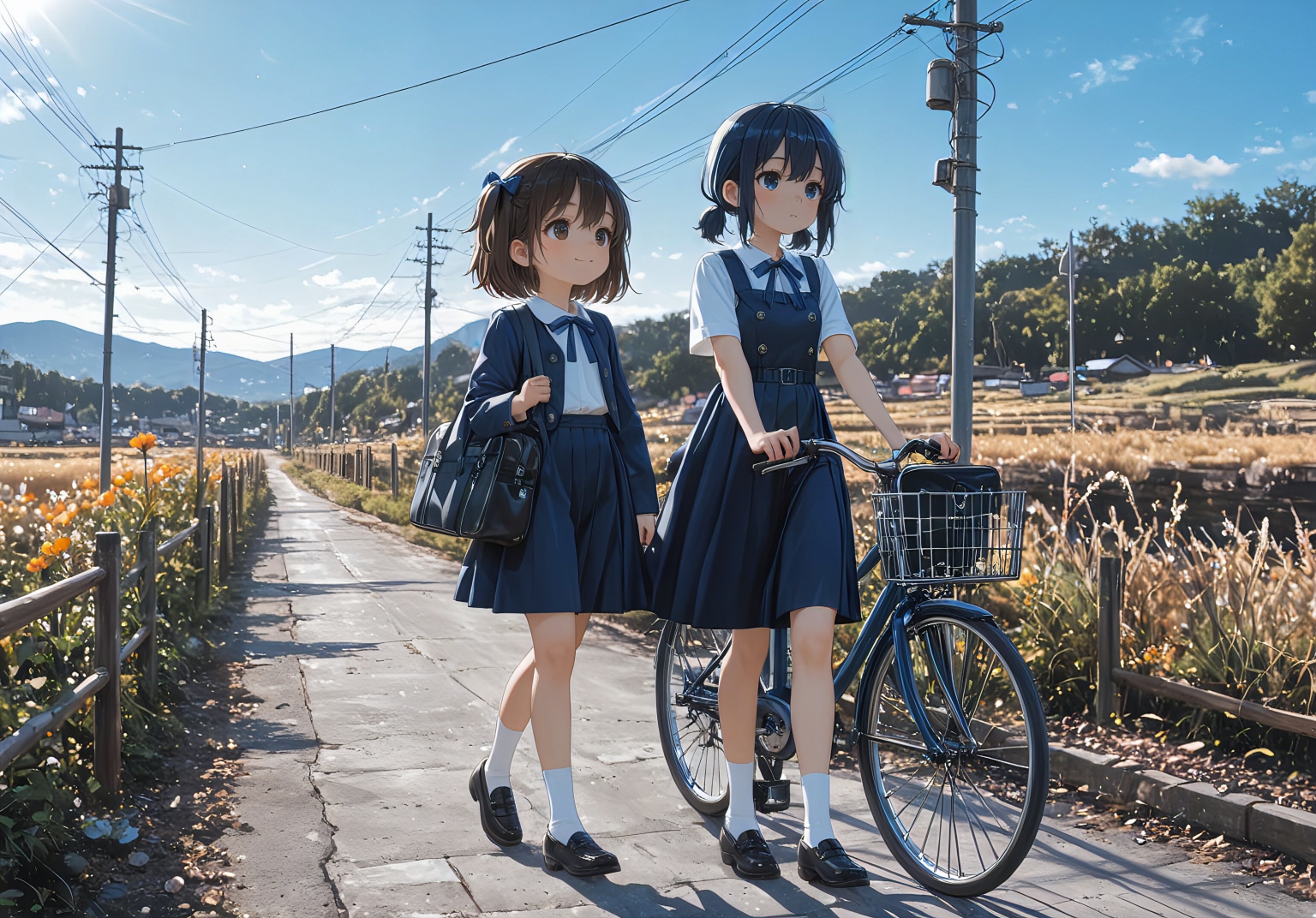 帰り道で、ばったり。 | の人気AIイラスト・グラビア