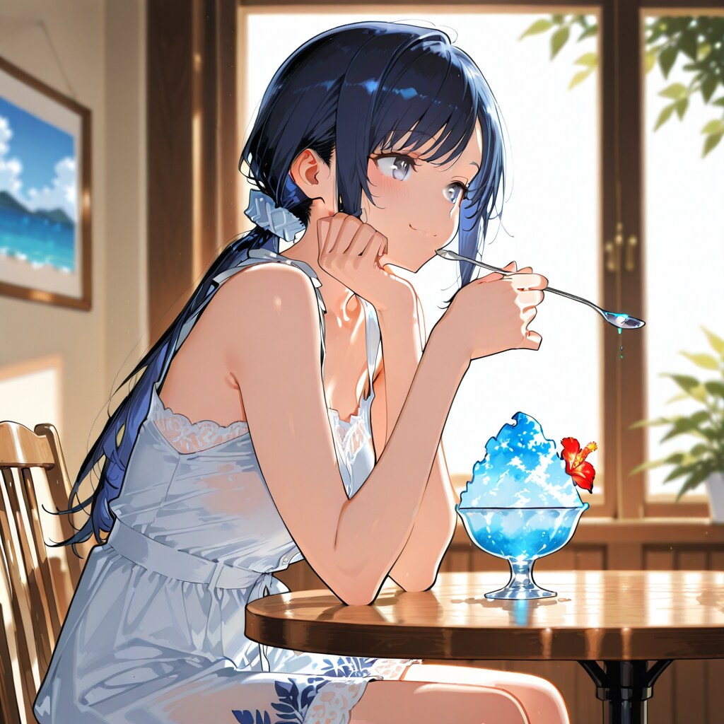 かき氷を食べる七瀬　224