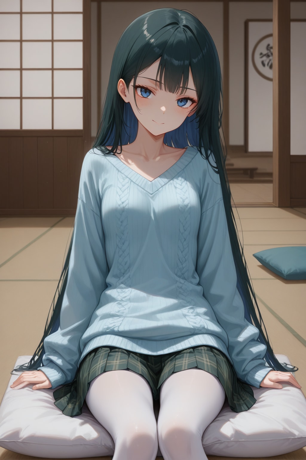 セーターを着た女の子