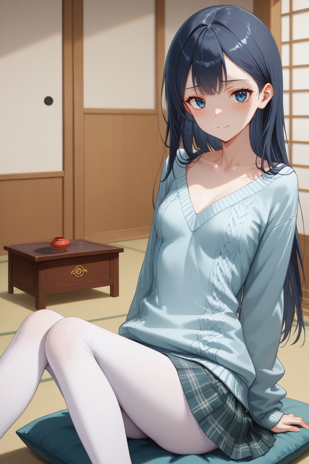 セーターを着た女の子