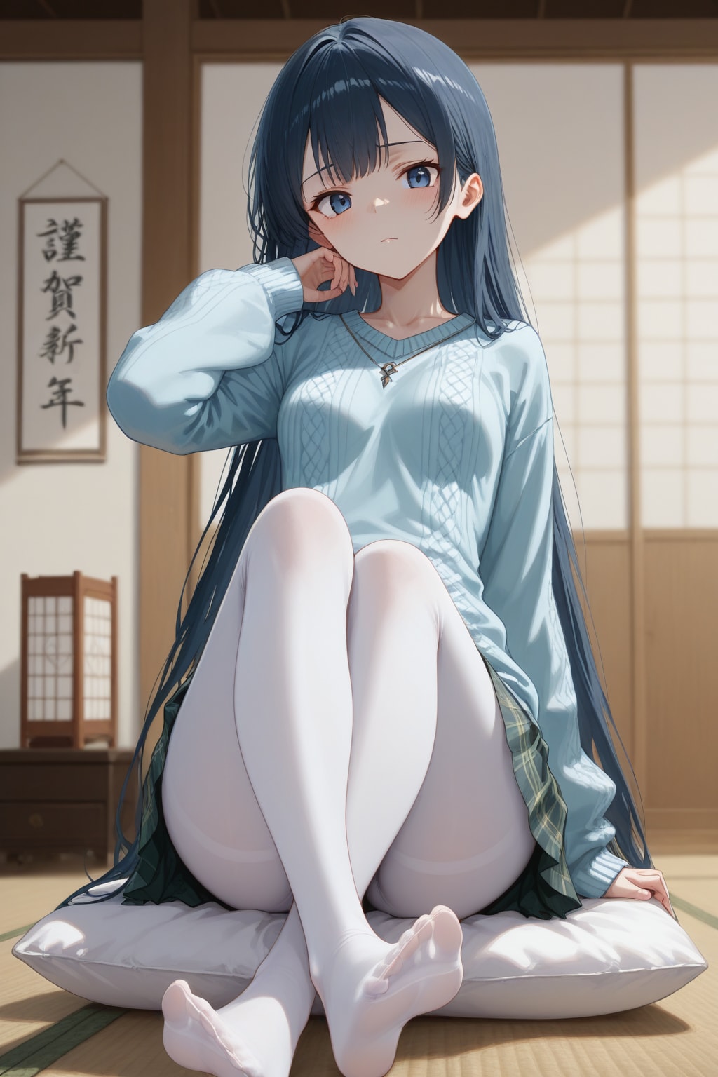 セーターを着た女の子