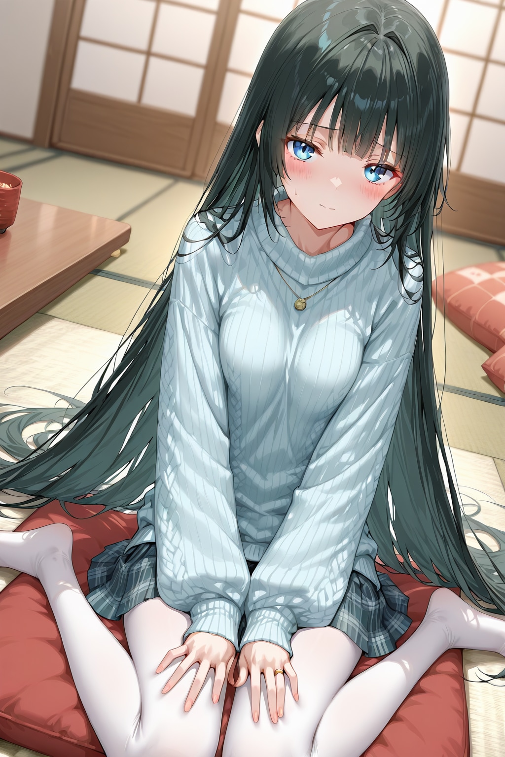 セーターを着た女の子