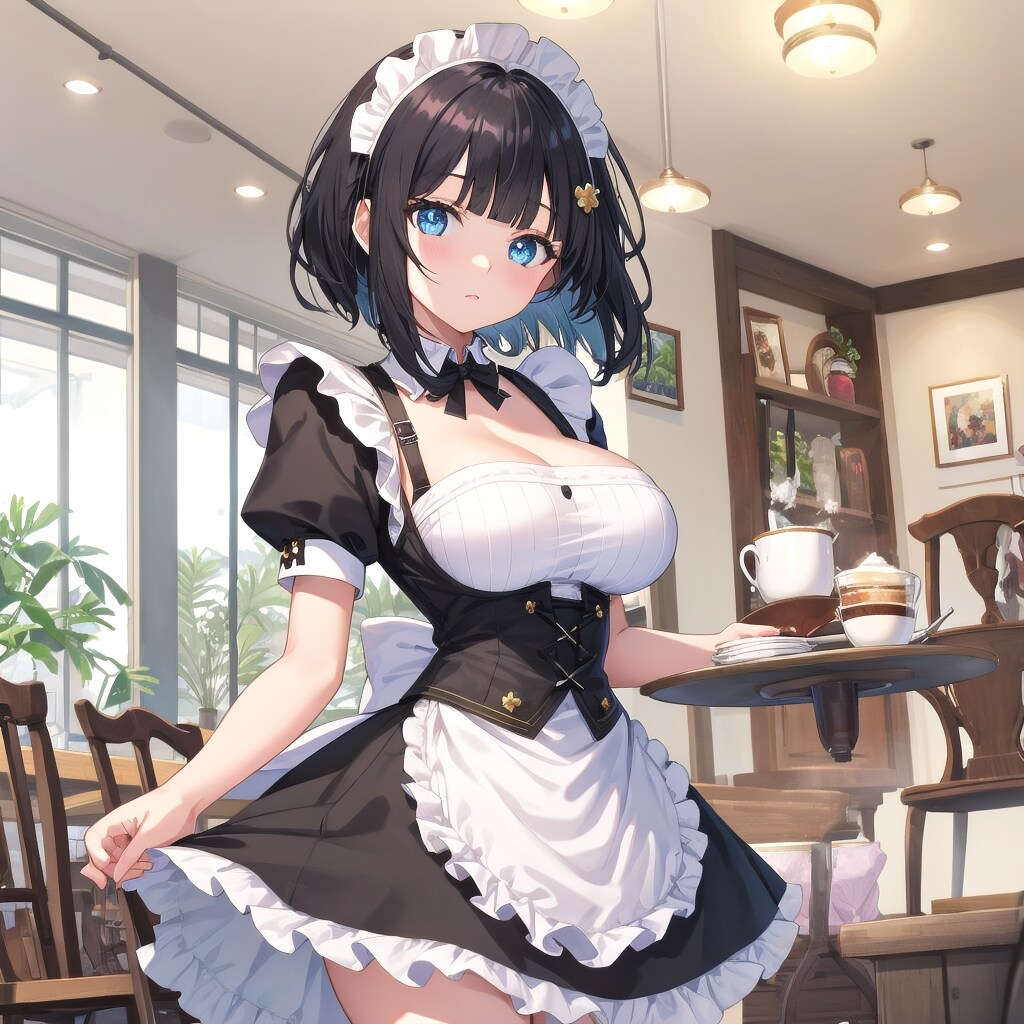 カフェでバイトする女の子。実はお城のお姫様です。