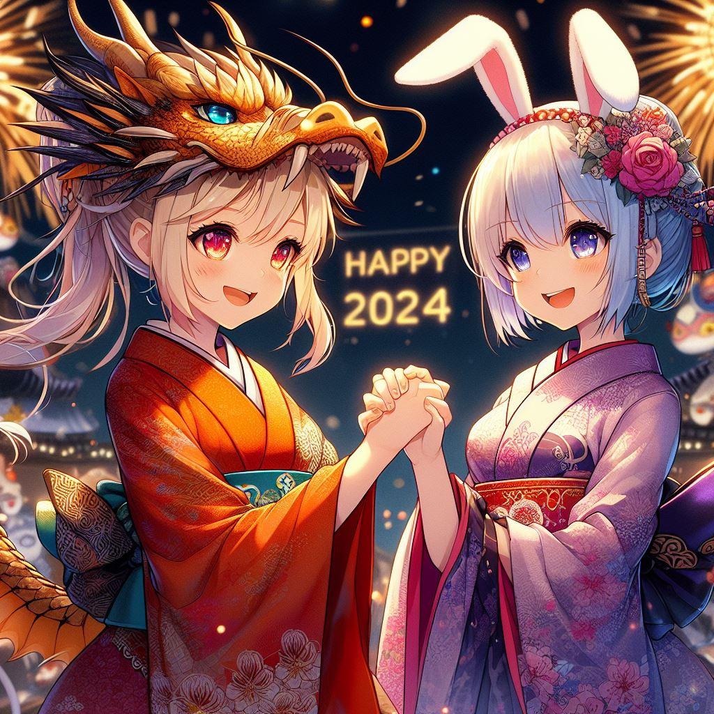 卯年から辰年へ、2024年カウントダウン
