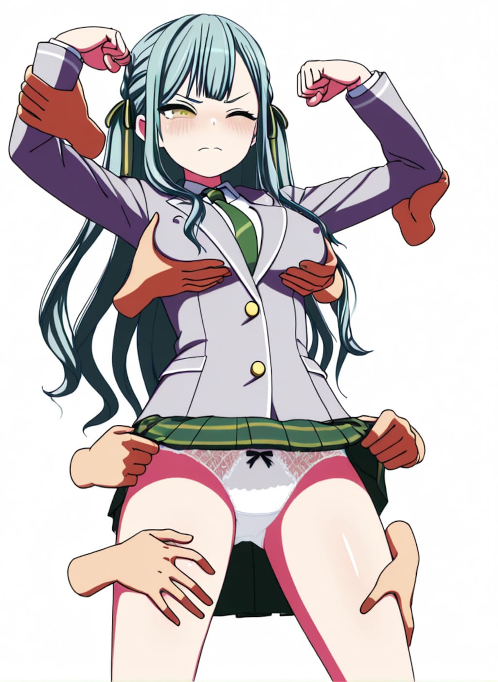 豊川祥子が紳士ハンドにもみくちゃにされてパンチラ