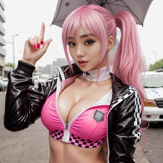 Race Queen on the street